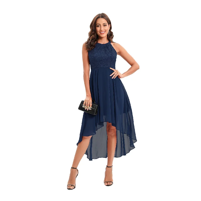 Wjczt dresses 2024 New Style Halter Lace Chiffon Large Swing Dress Dovetail Dress Tunics Denim casual