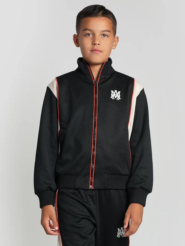 Amiri Kids Arts District Track Jacket in Black Nylon Jacket Polyester Jacket Spandex Jacket