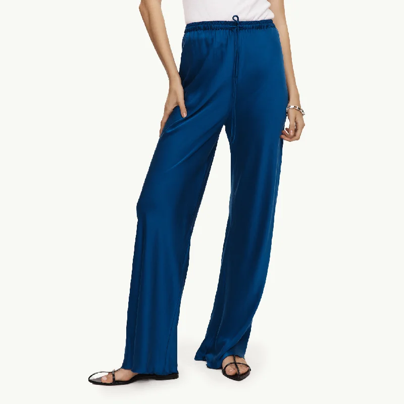 Coco Pant - Lapis Warm Wool Trousers