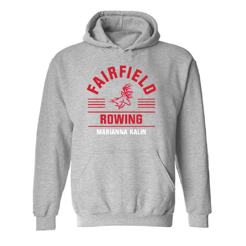 Fairfield - NCAA Women's Rowing : Marianna Kalin - Classic Fashion Shersey Hooded Sweatshirt Hoodie with Tied Waist Feminine Flattering