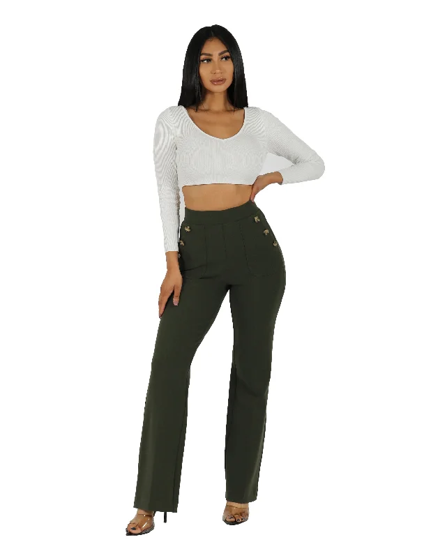 Last Call Knit Crepe High Rise Culotte Sailor Pant Soft Sweatpants Style