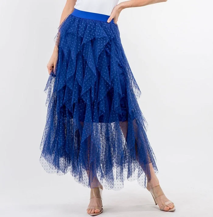 Layered Tulle Midi Skirt velvet skirt luxury