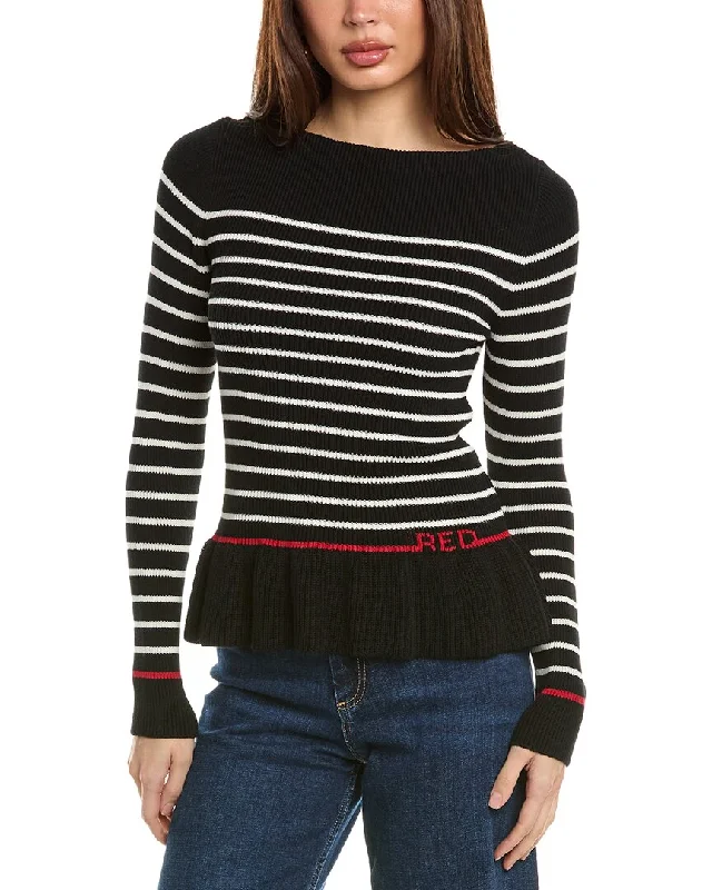 RED Valentino Sweater Hooded Caped Shawl Collar