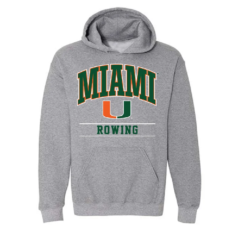 Miami - NCAA Women's Rowing : Peyton Hulsewe - Classic Shersey Hooded Sweatshirt Hoodie with Hem Patch Decorative Personalized