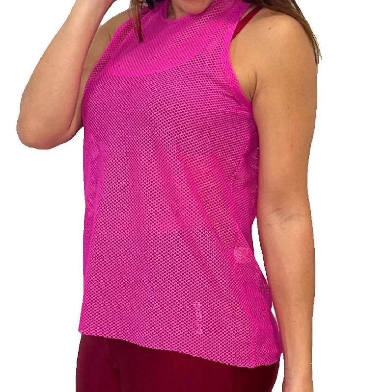 Mesh Tank In Pink strappy tank top