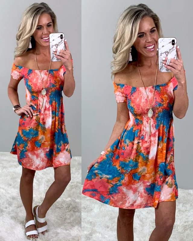 Tye Dye Dreams Dress sweetheart Neckline Romantic