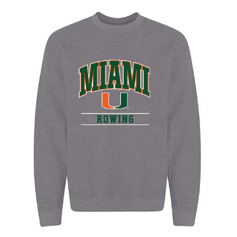 Miami - NCAA Women's Rowing : Peyton Hulsewe - Classic Shersey Crewneck Sweatshirt Hoodie with Hem Frayed Vintage Worn