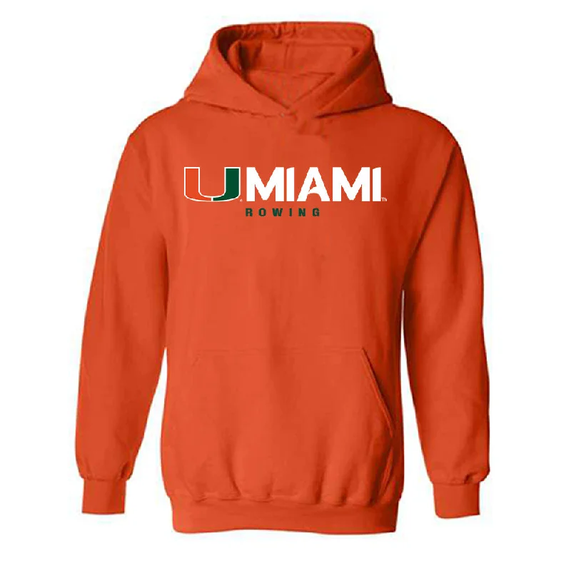 Miami - NCAA Women's Rowing : Peyton Hulsewe - Classic Shersey Hooded Sweatshirt Hoodie with Hem Drawcord Adjustable Customizable