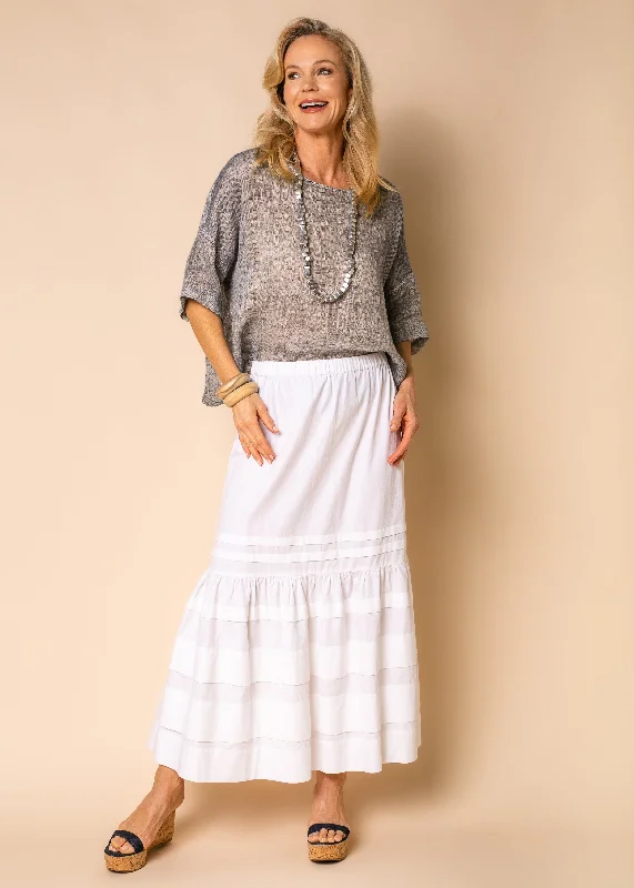 Honey Cotton Skirt in White leather skirt bold