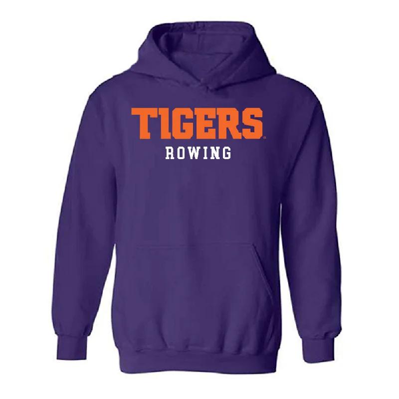 Clemson - NCAA Women's Rowing : Skyler Riggio - Classic Shersey Hooded Sweatshirt Hoodie with Ribbed Neckline Snug Warm