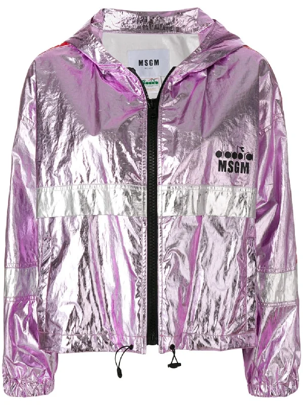 MSGM X Diadora metallic sports jacket Fleece Jacket Down Jacket Parka