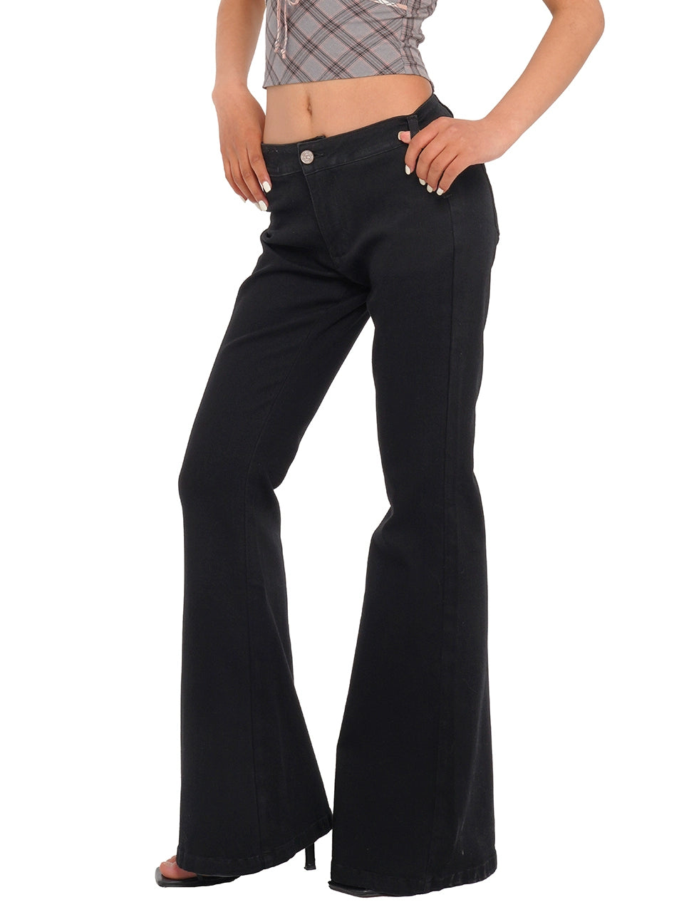 Black Flared & Bell-Bottom Pant Slim-Fit Leggings