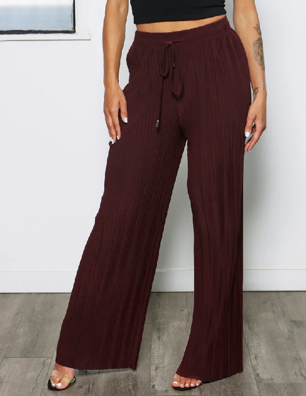 High Rise Wide Leg Pleated Pant Formal Wide-Leg Pants