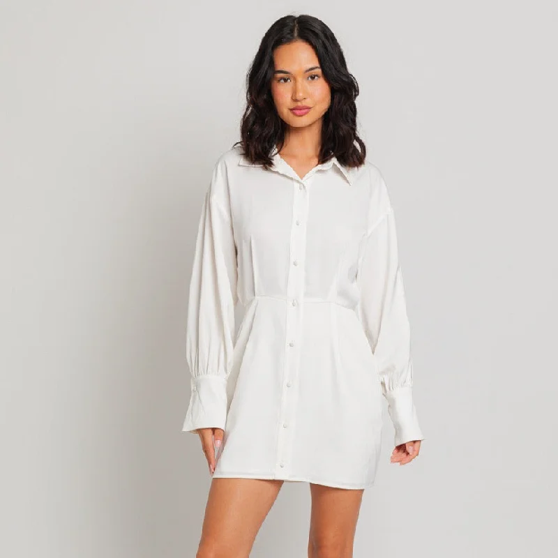 phoebe button down dress Tunics Sophisticated sleek