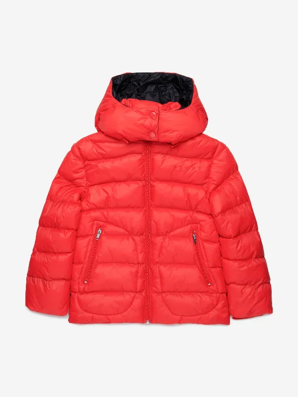 MARNI Kids Puffer Jacket in Red Hoodie Zip-Up Jacket Button-Up Jacket