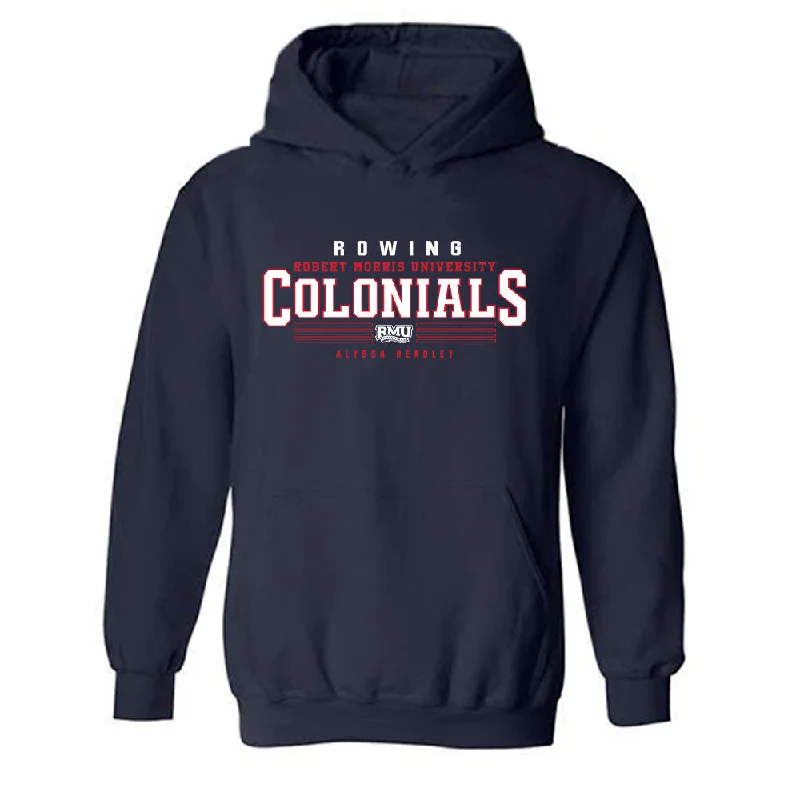 Robert Morris - NCAA Women's Rowing : Alyssa Headley - Classic Fashion Shersey Hooded Sweatshirt Hoodie with Rhinestones Sparkly Elegant