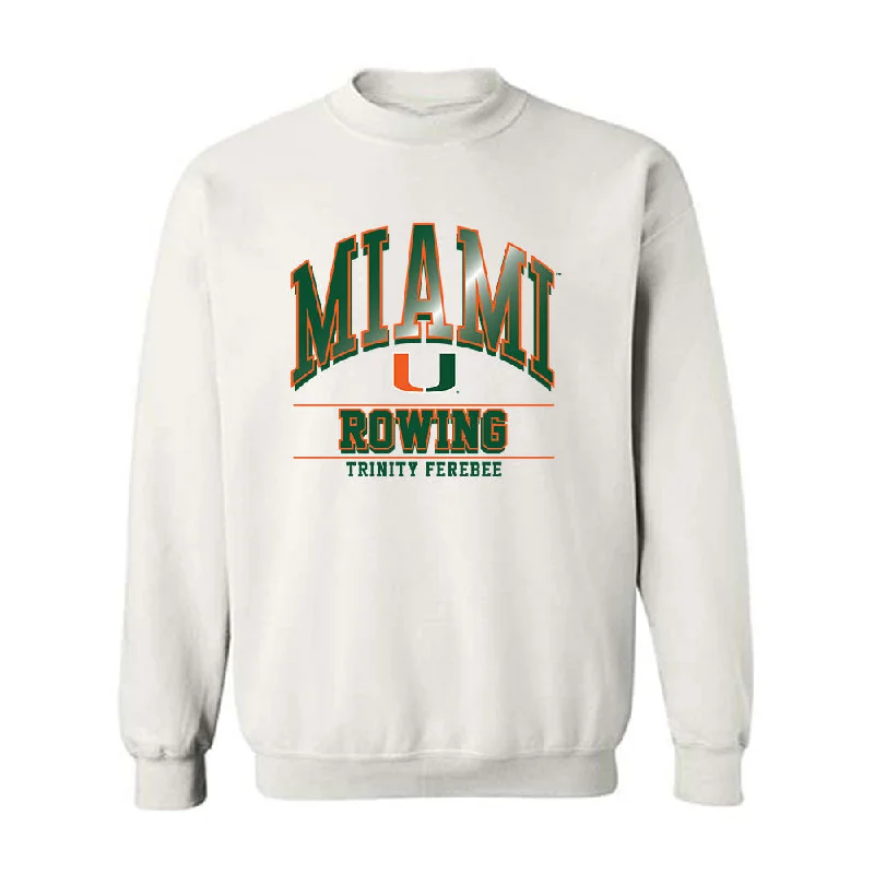 Miami - NCAA Women's Rowing : Trinity Ferebee - Classic Fashion Shersey Crewneck Sweatshirt Hoodie with Mock Neck Collared Structured