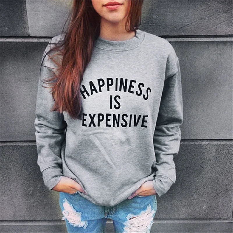 Women Sweatshirt Hoodies Sweatshirt Women Letter Printed Pullover Tracksuit Long-sleeve Casual Female Sweatshirt 41 Hoodie with Double Zipper Versatile Adjustable