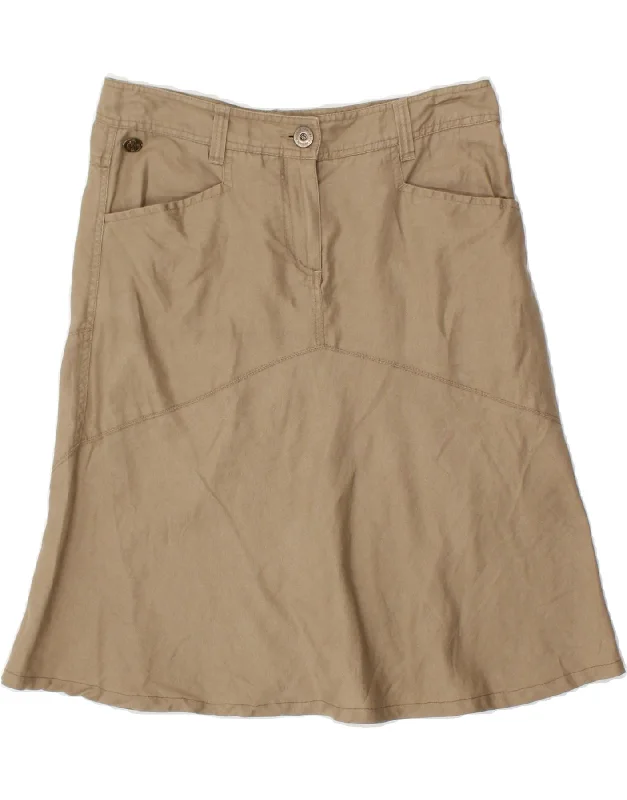 MARLBORO CLASSICS Womens A-Line Skirt EU 44 XL W32  Beige Linen corduroy skirt durable