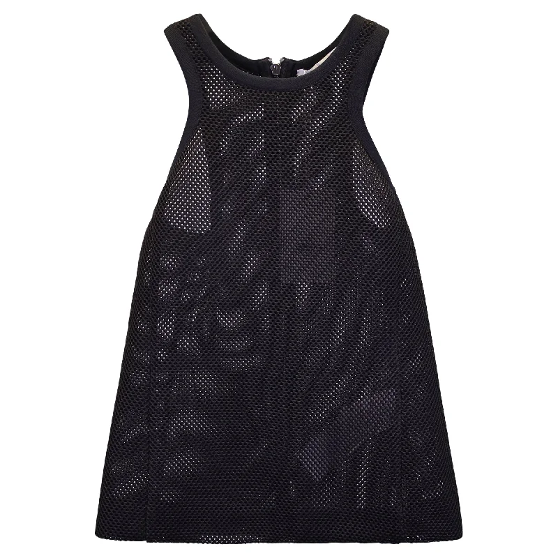 Max Mara Technical Mesh Tank Top in Black Polyester pastel tank top