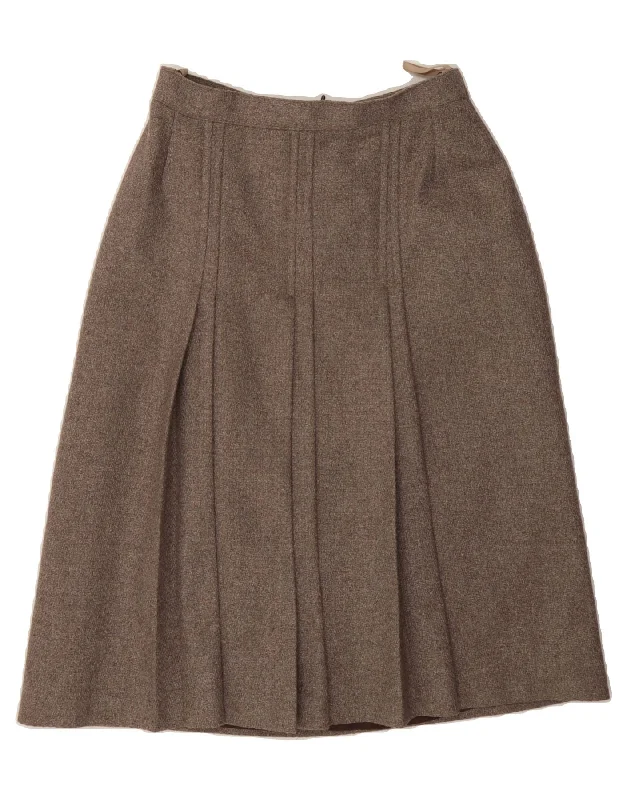 VINTAGE Womens Pleated Skirt W26 Small  Grey velvet skirt plush