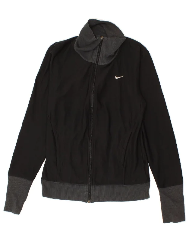 NIKE Womens Dri Fit Tracksuit Top Jacket UK 8/10 Small Black Colourblock Plaid Jacket Tartan Jacket Houndstooth Jacket