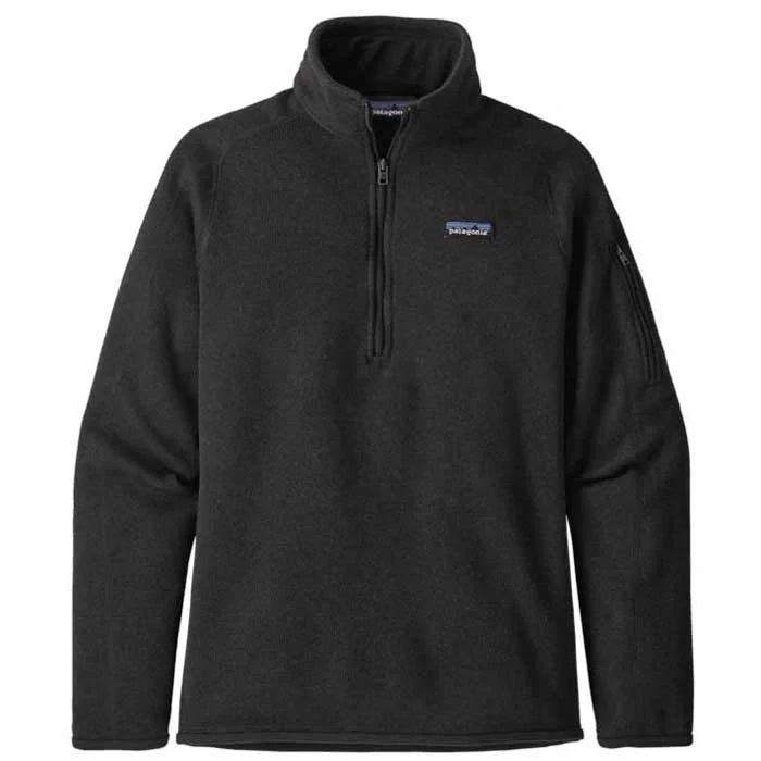 Patagonia Women's Black Better Sweater Quarter Zip 2.0 Mesh Fabric Canvas Fabric Denim Fabric