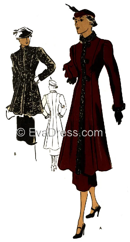 1936 Coat & Skirt, C30-3916 belted skirt waist