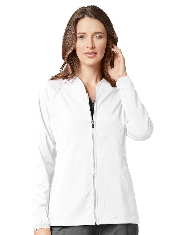 Women's Fleece Full Zip Scrub Jacket Fleece Jacket Down Jacket Feather Jacket