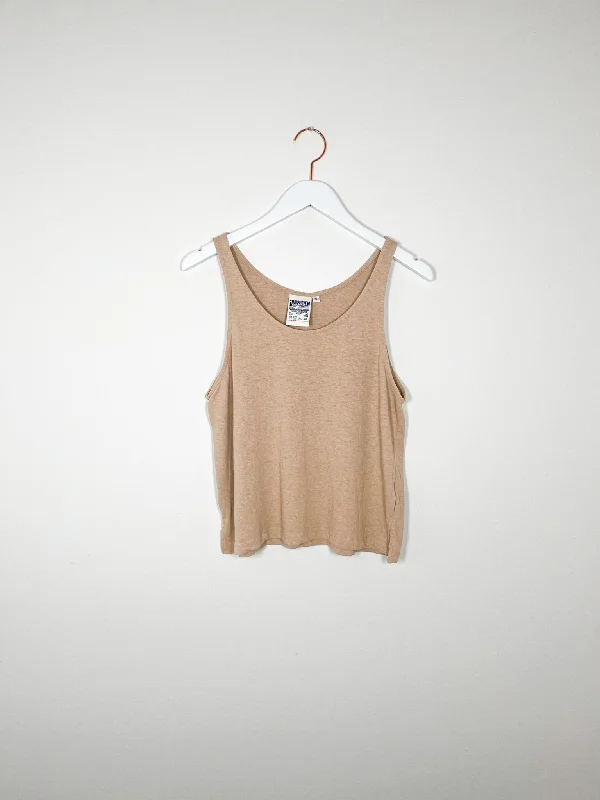 Jungmaven - Cropped Tank - Oat Milk open back tank