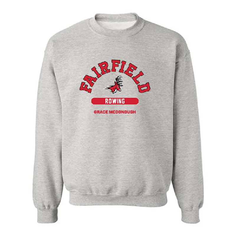 Fairfield - NCAA Women's Rowing : Grace McDonough - Classic Fashion Shersey Crewneck Sweatshirt Hoodie with Hidden Zipper Minimalist Clean