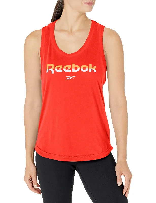 Reebok Workout Racerback Tank Top Instinct Red Small long tank top