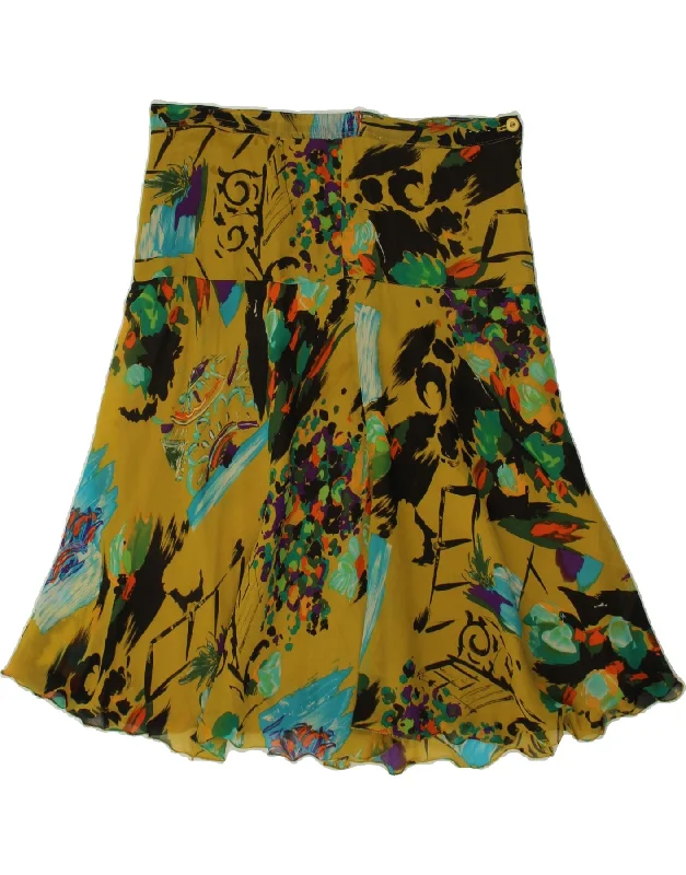 VINTAGE Womens Abstract Pattern A-Line Skirt W32 Large Multicoloured midi skirt versatile