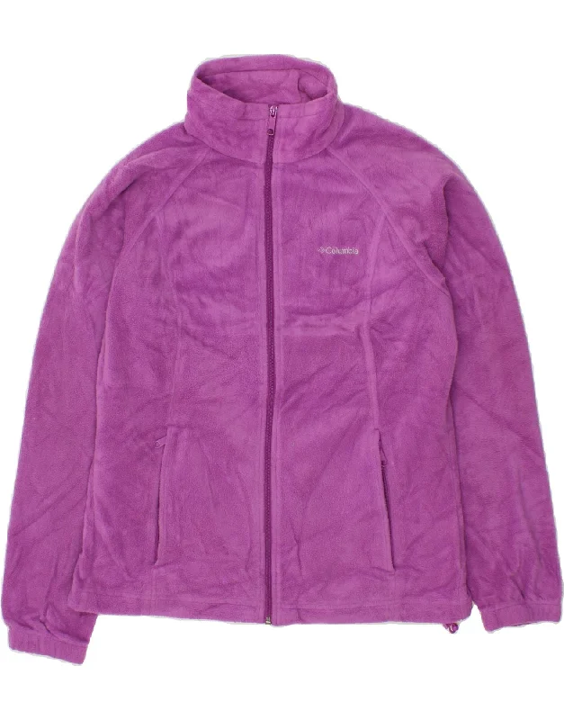 COLUMBIA Womens Fleece Jacket UK 16 Large Purple Polyester Quilted Jacket Puffer Jacket Insulated Jacket