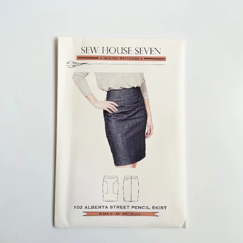 Sew House Seven Patterns : Alberta Street Pencil Skirt casual skirt length