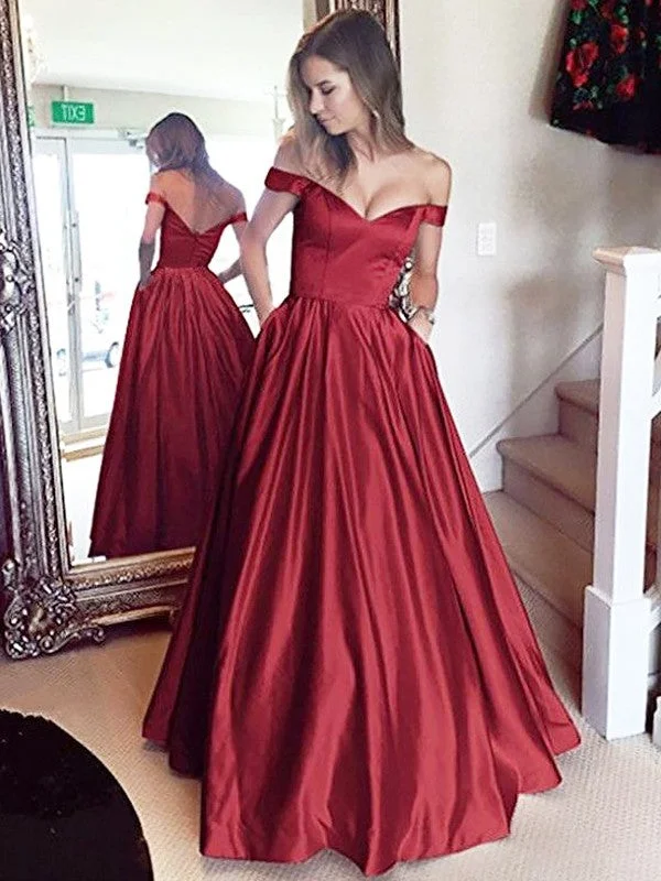 A Line Off Shoulder Burgundy Prom Dresses, Off Shoulder Burgundy Formal Dresses, Evening Dress, Bridesmaid Dresses Sequined Elegant Party