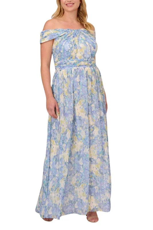 Adrianna Papell AP1E210484 W - Floral Print A-Line Evening Dress Tunics Essential wardrobe