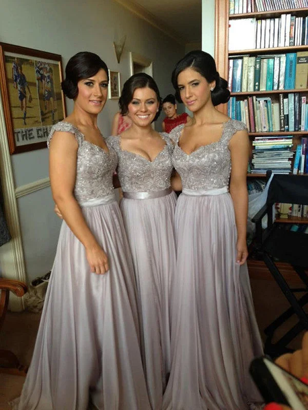 Grey Long Prom Dresses, Grey Bridesmaid Dresses, Wedding Party Dresses, Formal Dresses Tunics Trendy modern