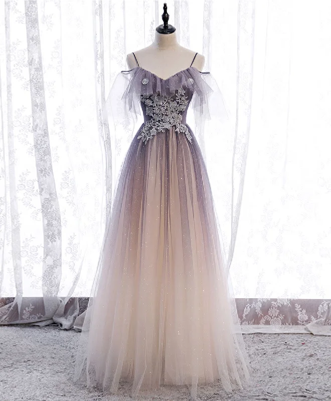 Light Purple Tulle Sequin Long Prom Dress, Purple Formal Party Dress Tunics Favorite customer