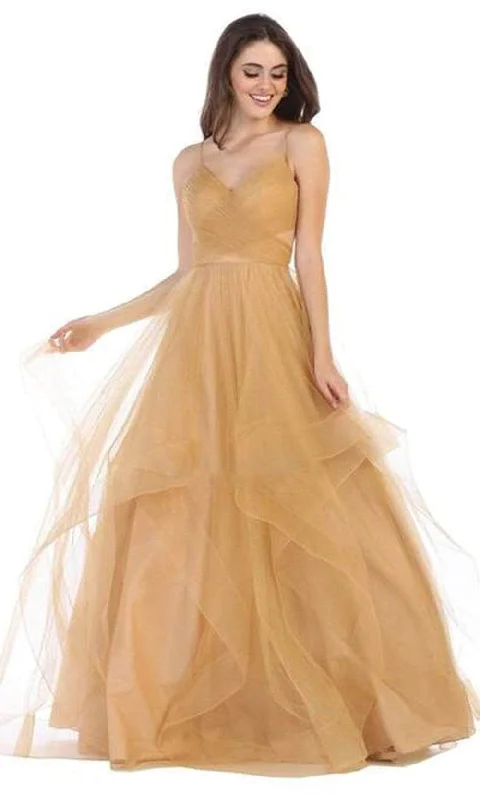 May Queen RQ7658 - A-Line Tulle Evening Dress Mermaid Tail Wedding