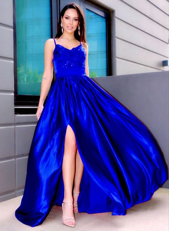 Royal blue bridesmaid dresses long prom dress, evening dress    cg23353 Tunics Short Trendy