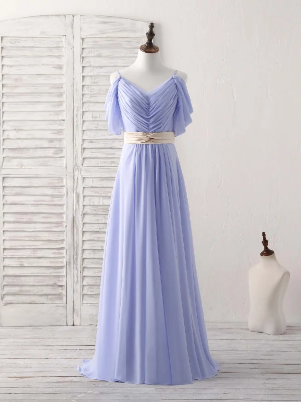 Simple V Neck Off Shoulder Chiffon Long Prom Dress Evening Dress Tunics Occasion special