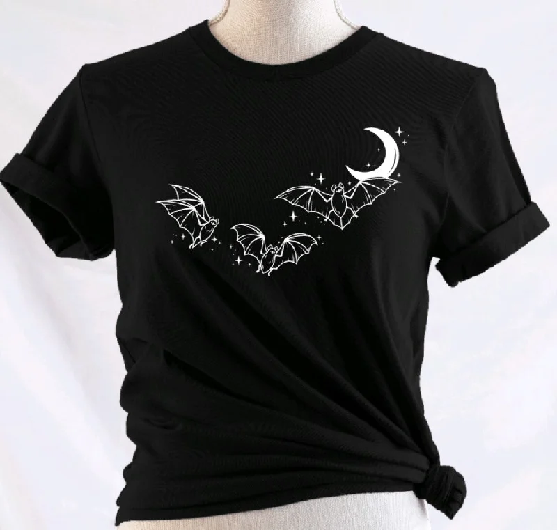 Batty Moon T-Shirt Handmade Hand-knitted Hand-woven