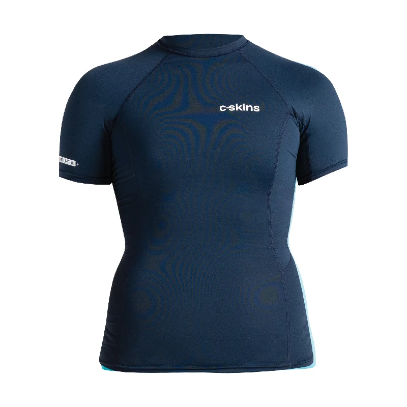 C-Skins Womens Rash Vest - SS UV Skins Basic T-shirt Spandex Blend Rayon Blend Denim Blend