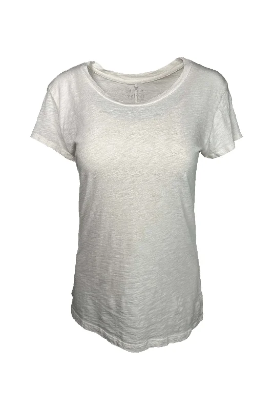 Velvet by Graham & Spencer Odelia Short Sleeve Crew Neck Tee | Coconut Cozy Warm Stylish