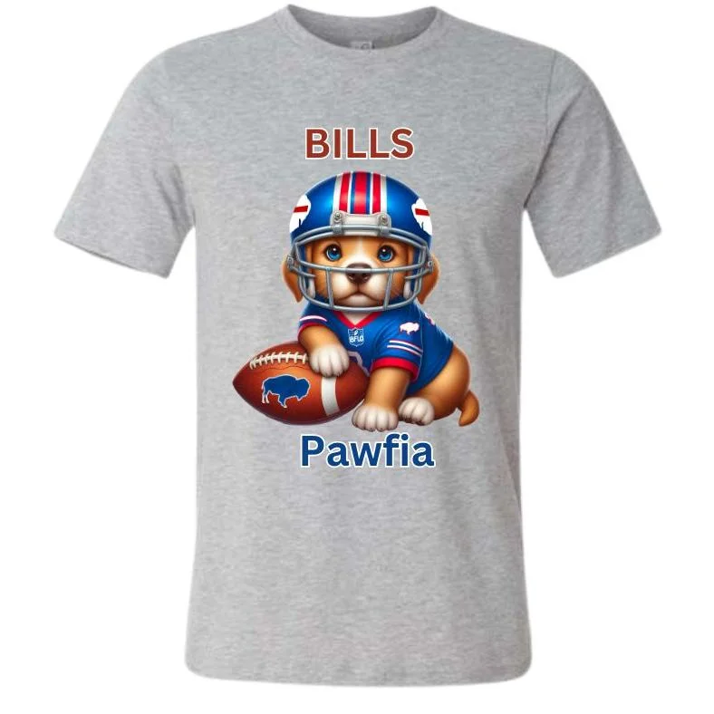 Bills Pawfia Puppy Football Tshirt Fitted T-Shirt Seamless Stretchy