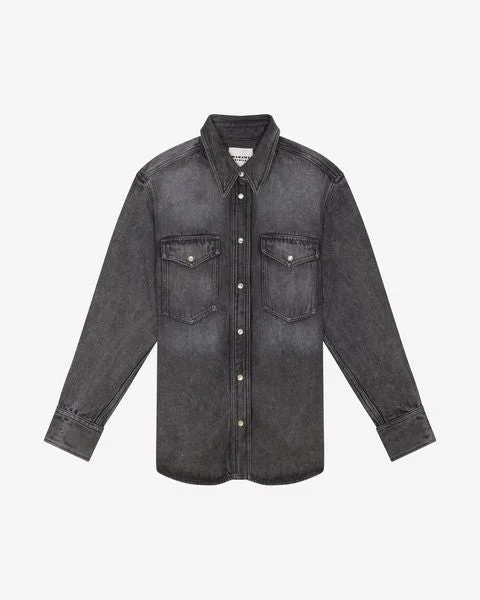 TAHIS DENIM SHIRT Polka Dot Checkered Tartan