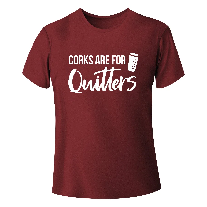 Corks are for Quitters Unisex Screen print T-Shirt Real Fur Shearling Chenille