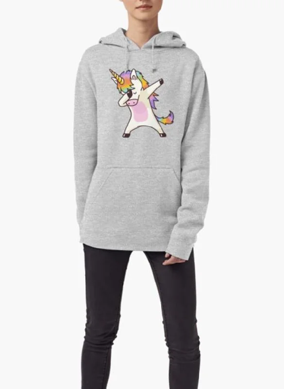 Dabbing Unicorn Shirt Hip Hop Dap Pose WOMEN Denim Fabric Leather Fabric Suede Fabric