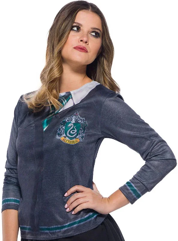 Harry Potter Teen Girls Slytherin Costume Shirt Thin T-Shirt Open Front Quick Dry